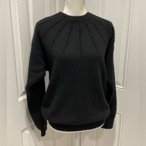 🍎PRINCIPE Women’s Wool/Angora Front Beads Embellished Suéter, L